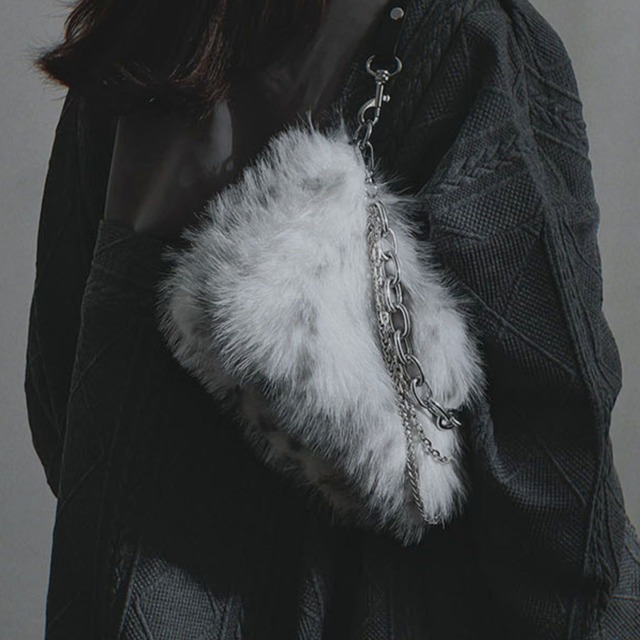 Faux fur chain 2way bag C1131