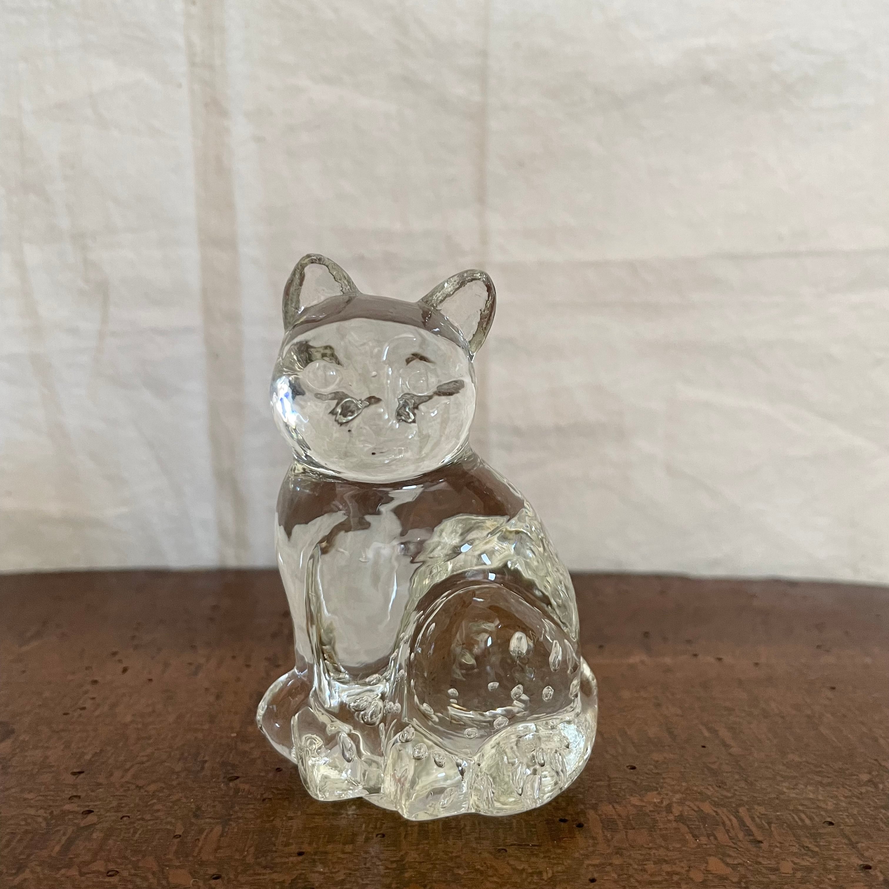 猫　ガラス　工芸品　置物 ガラスのネコ | tsuitachi craft&brocante