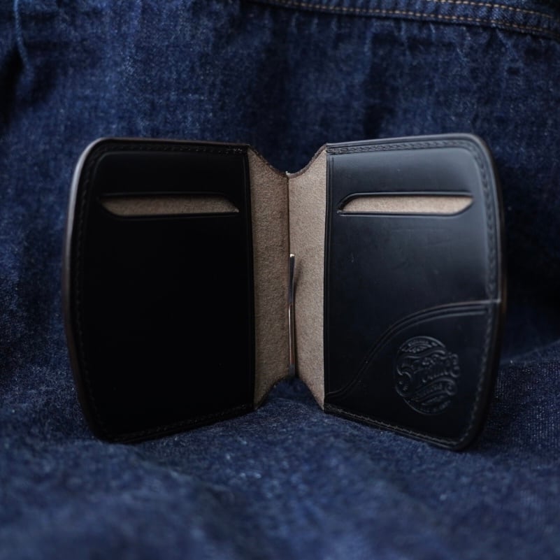 Horween クロムエクセル/ブラック【セミオーダー】マネークリップ | 6T
