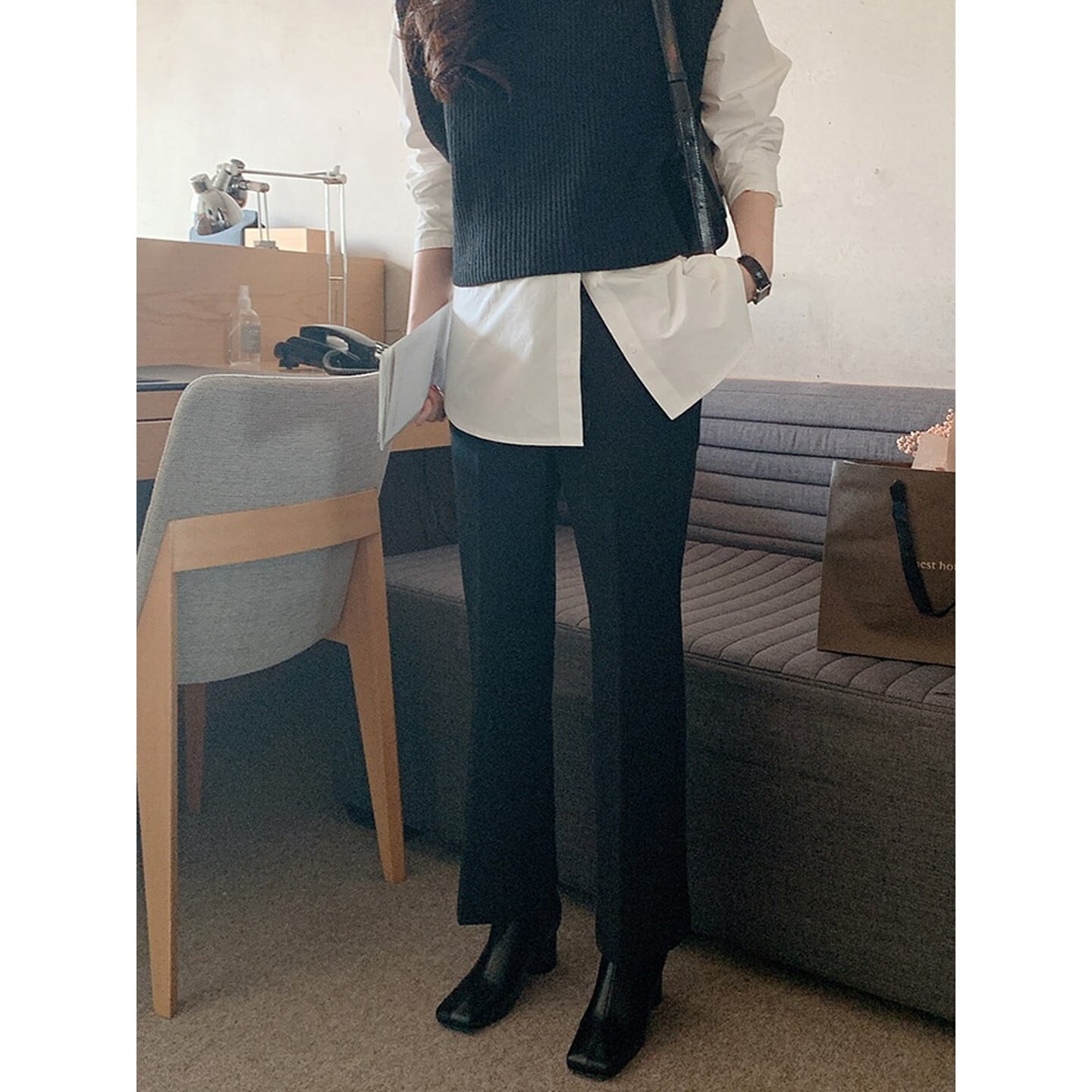 裏起毛 クロップドパンツ RA3015