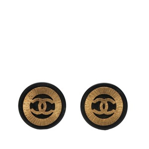 シャネル ヴィンテージ ココマーク イヤリング ゴールド ブラック メッキ レディース CHANEL 【中古】