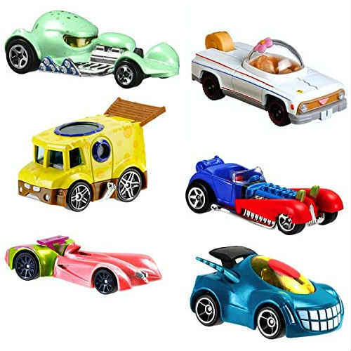 1/64 Hot Wheels Spongebob Car 6台セット ホットウィールズ スポンジボブ ダイキャストカー ミニカー アメリカ  パトリック イカルド カーニ サンディ プランクトン キャラクター 車 おもちゃ