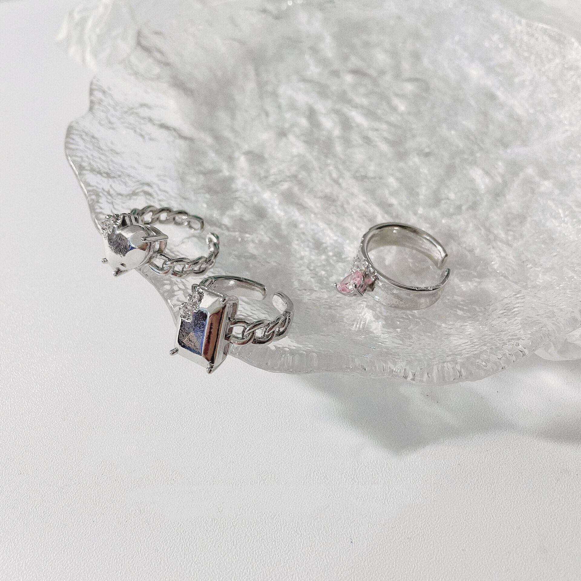 韓国風ファッションジルコン付けハートリング