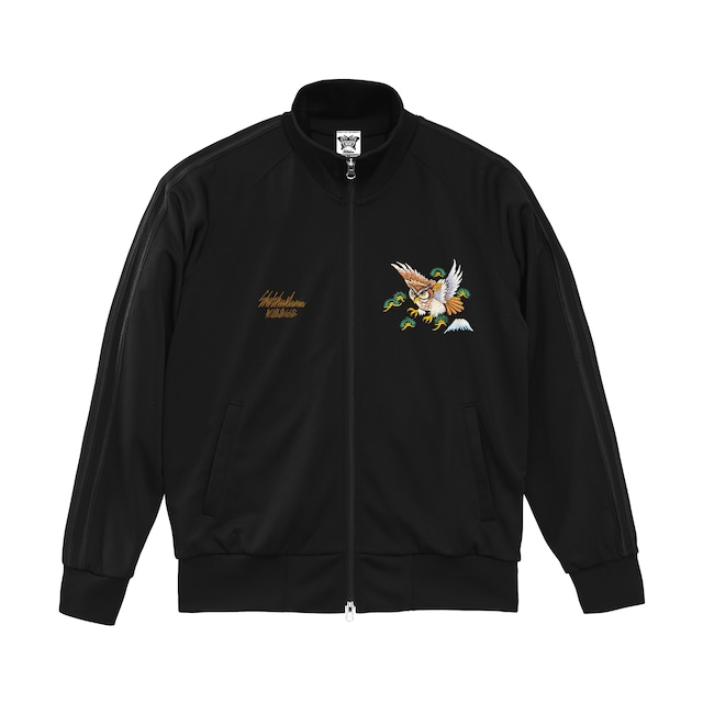 スカジャン風フクロウ刺繍ジャージ