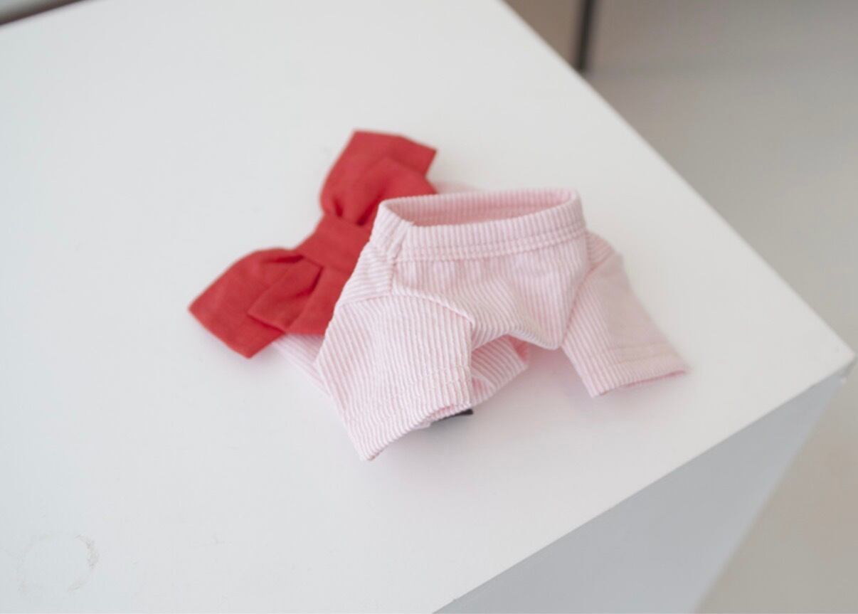 【Coco Chien】 リボン付き袖なしTシャツ