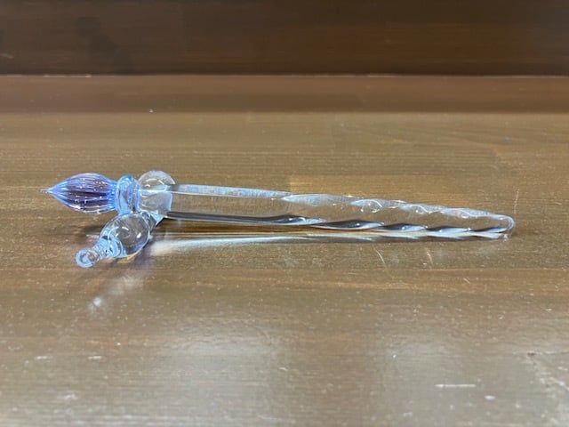 贅沢な一品【ガラスペン(ペン先がパープル&本体はクリア)】(瓢箪ペンレスト付)面白いペン 自分時間 おうち時間 ズバッと価格 硬質ガラスペン メーカー直販日本製 ご褒美 ギフト