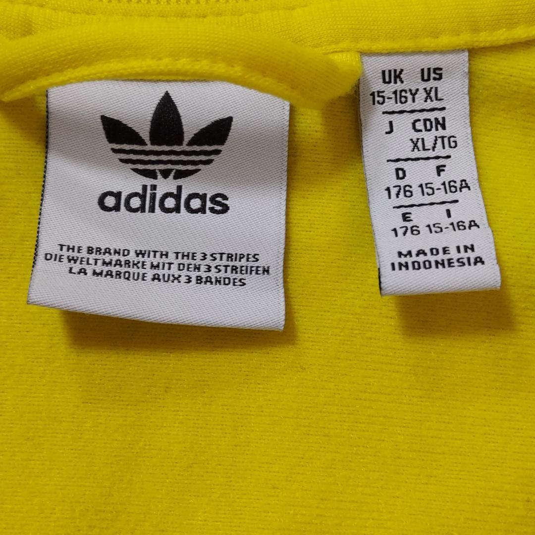adidas アディダス トラックジャケット 黄色イエロー 刺繍ワンポイント