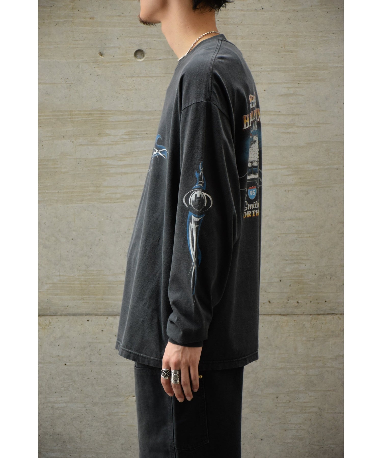 00's Harley-Davidson ロングスリーブTシャツ メンズL/XL ブラック