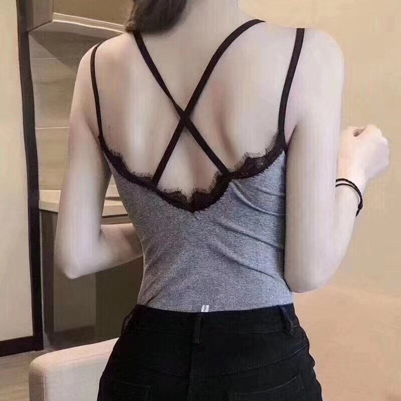 バックレースクロスキャミ