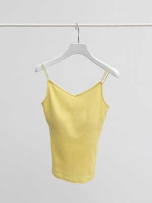 cup-in v-neck rib camisole（lemon）