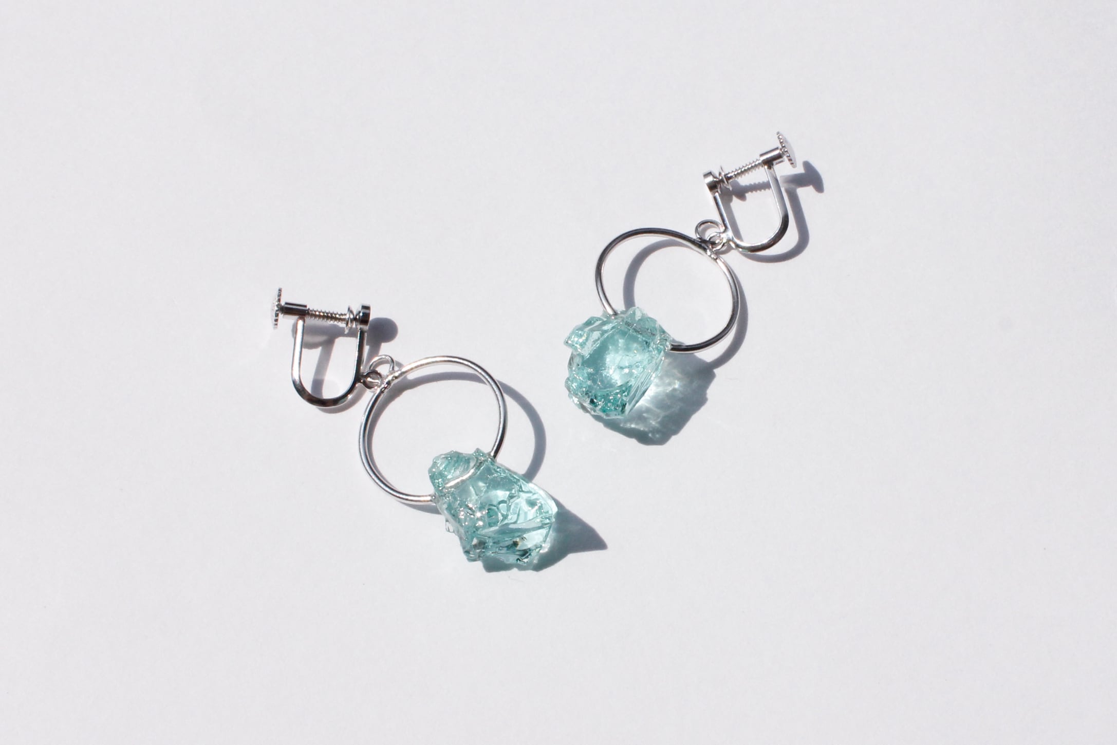 イヤリング交換可能】FRAGMENT green | ON glass jewelry