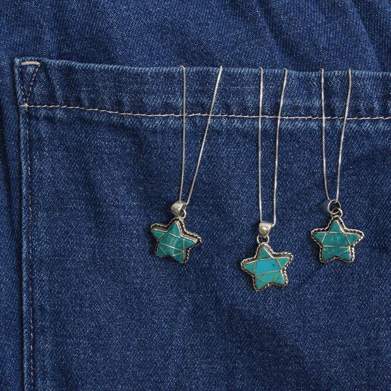 【INDIAN JEWELRY インディアンジュエリー】Navajo Turquoise Star pendant James Maygoats ナバホ ターコイズ スターペンダント ジェームス・メイゴート作