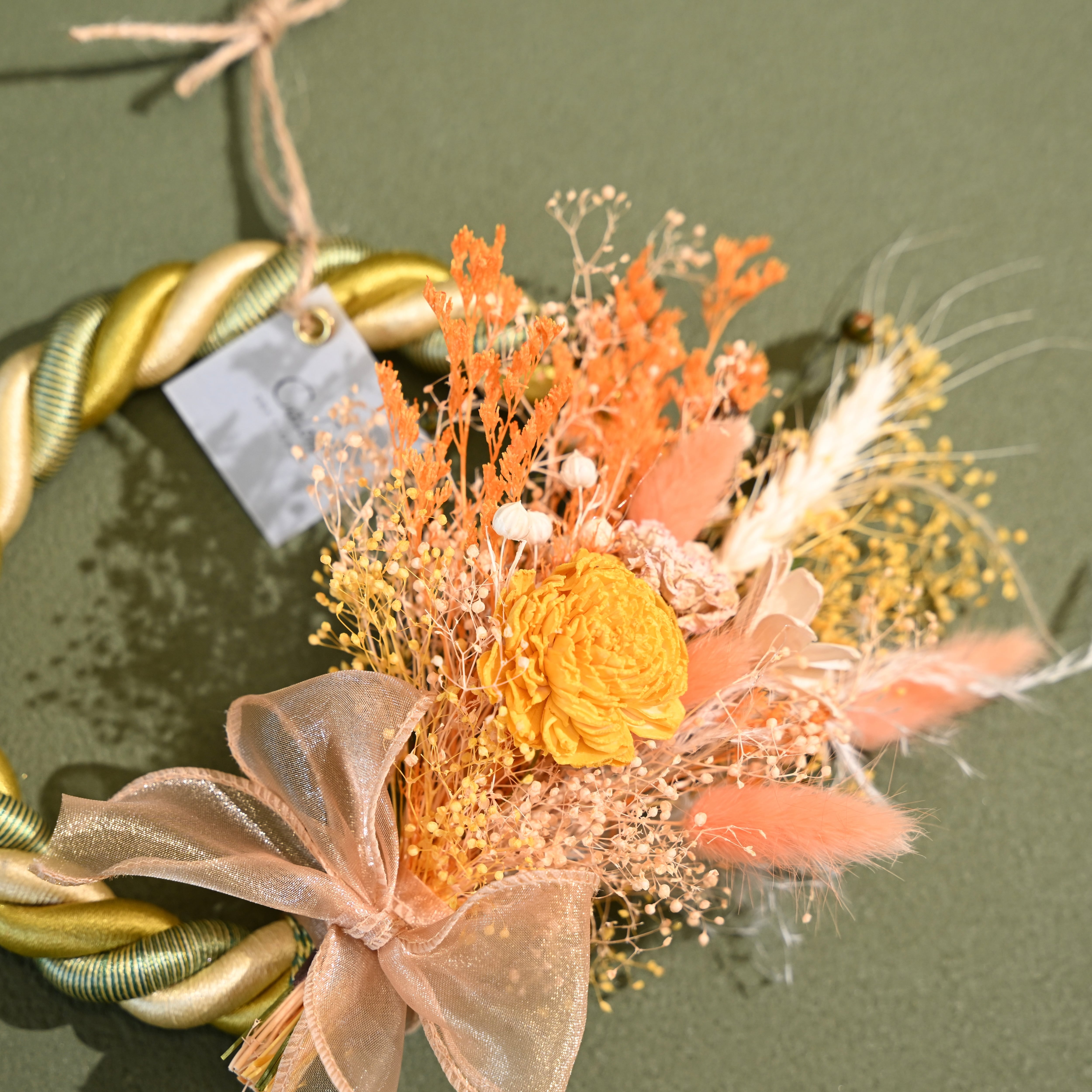 しめ縄リース【イエローオレンジ】SW-05 ≪限定1点≫ | Calon DRY