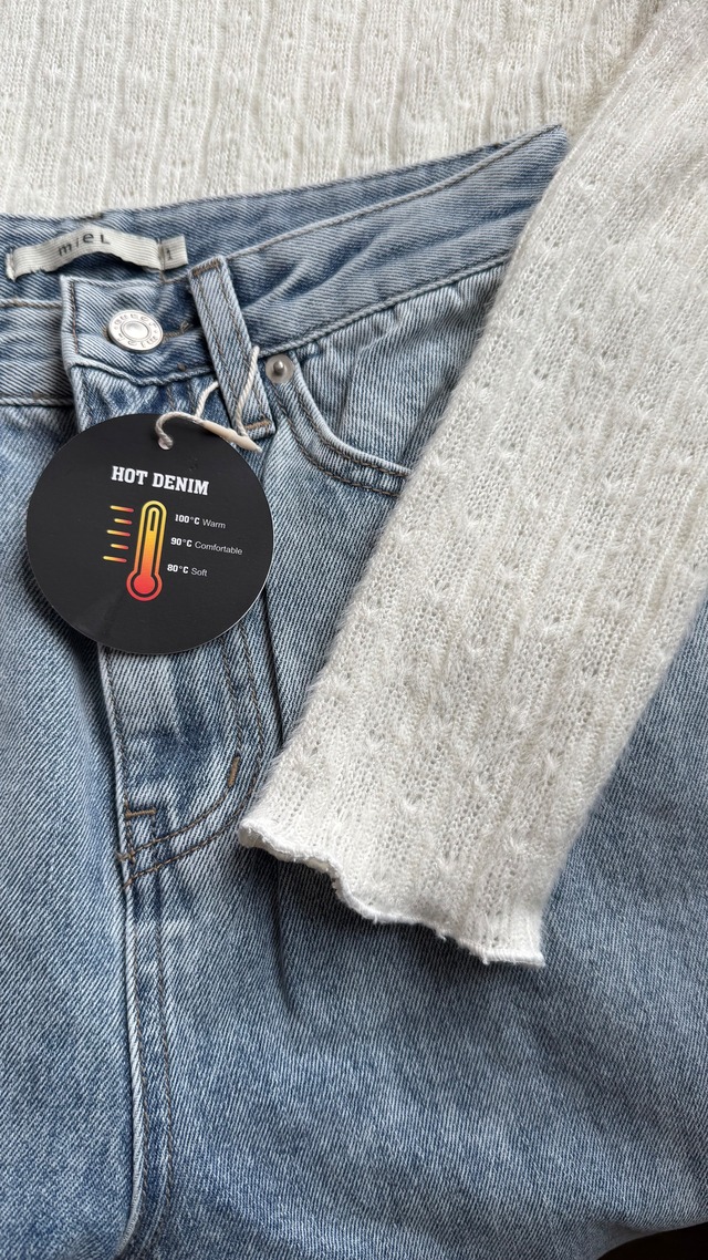 (即納) miel / 123 Salt kimo fleece denim Ssize