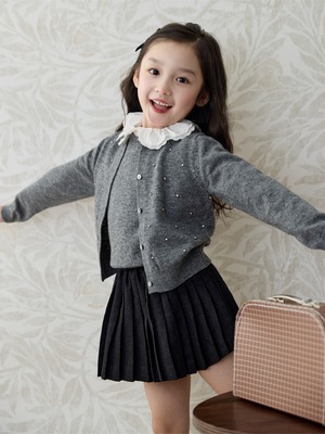 [Set] gray stone knit cardigan & knit vest