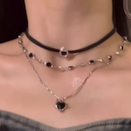 black heart choker necklace / l0020