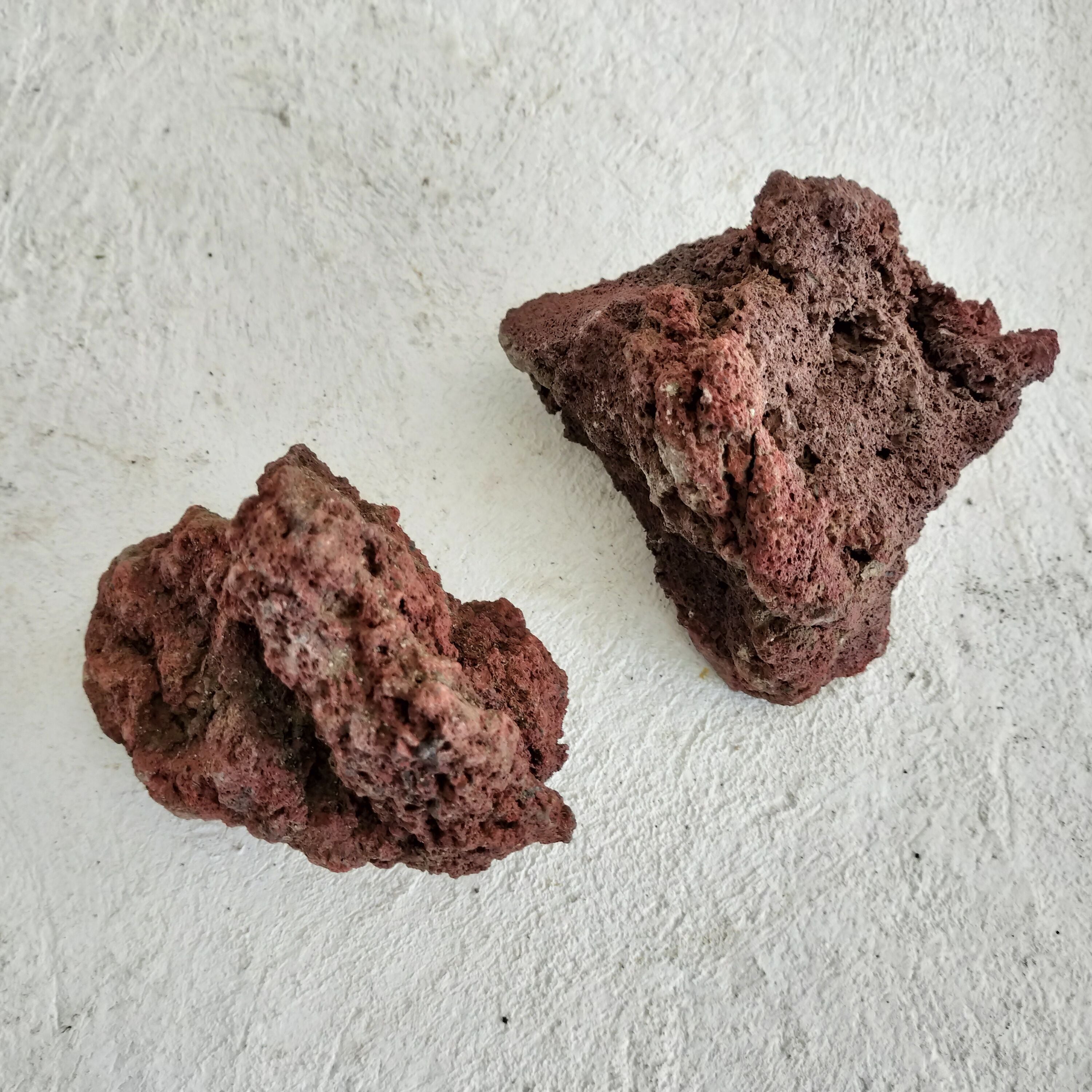 赤色溶岩石 Lサイズ2個入り【レイアウト用・着生用】 | 苔テラリウム