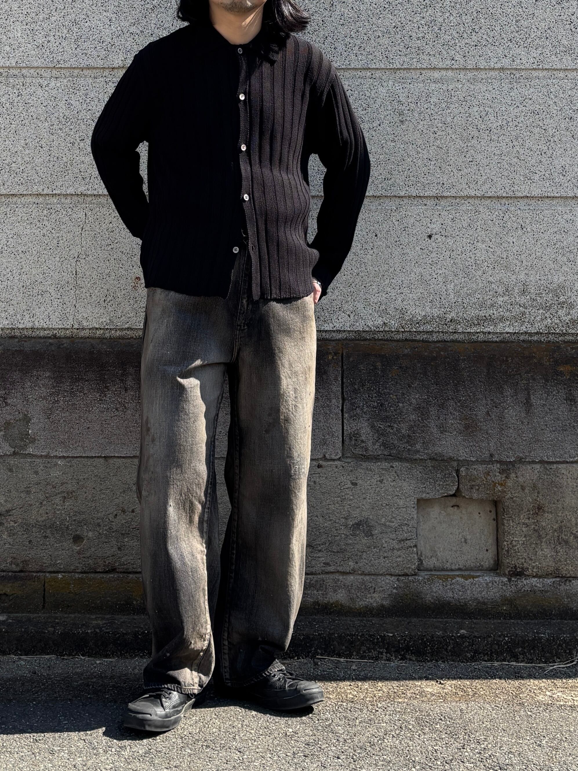 MATSUFUJI / Wide Rib Knit Shirt (BLACK) | THE MODERN AGE