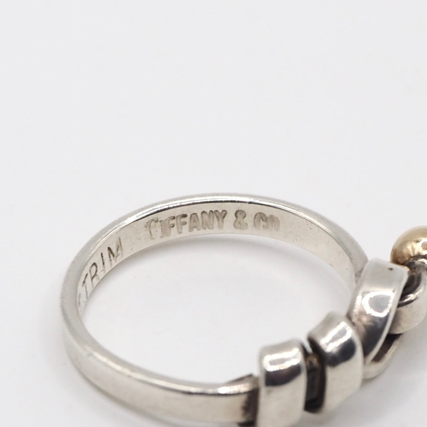 Tiffany&Co. 約9号 フック&アイ コンビ リング シルバー925 K14