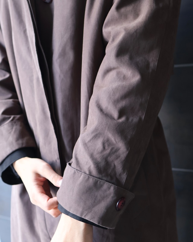 Fly front bal collar coat