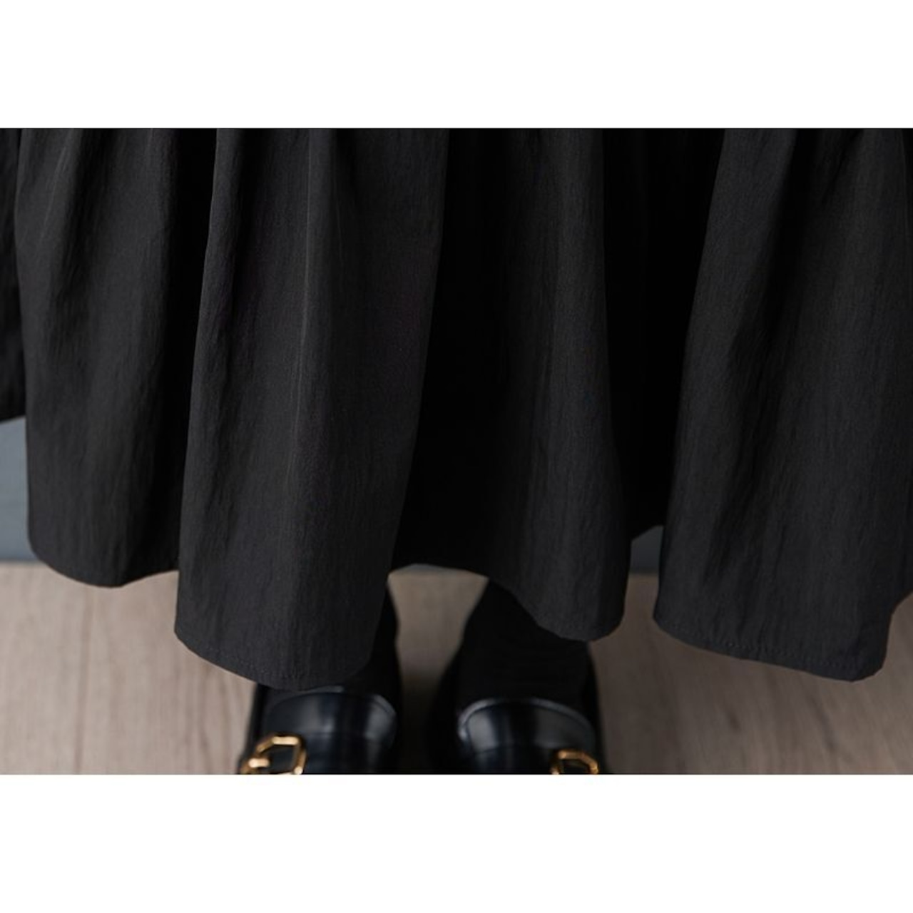 リボンタイ ギャザー ロングワンピース 00273