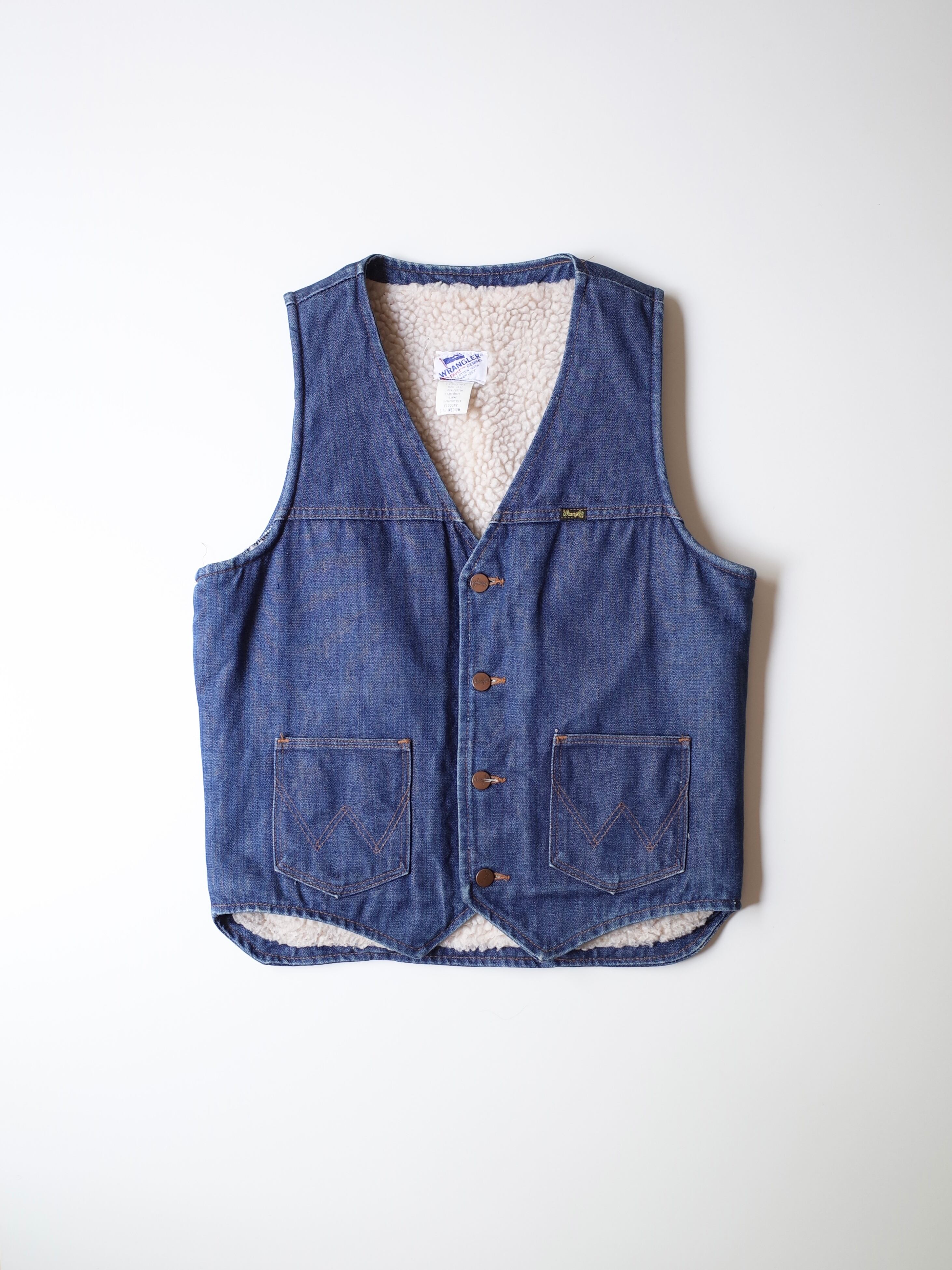 70s Wrangler denim boa vest