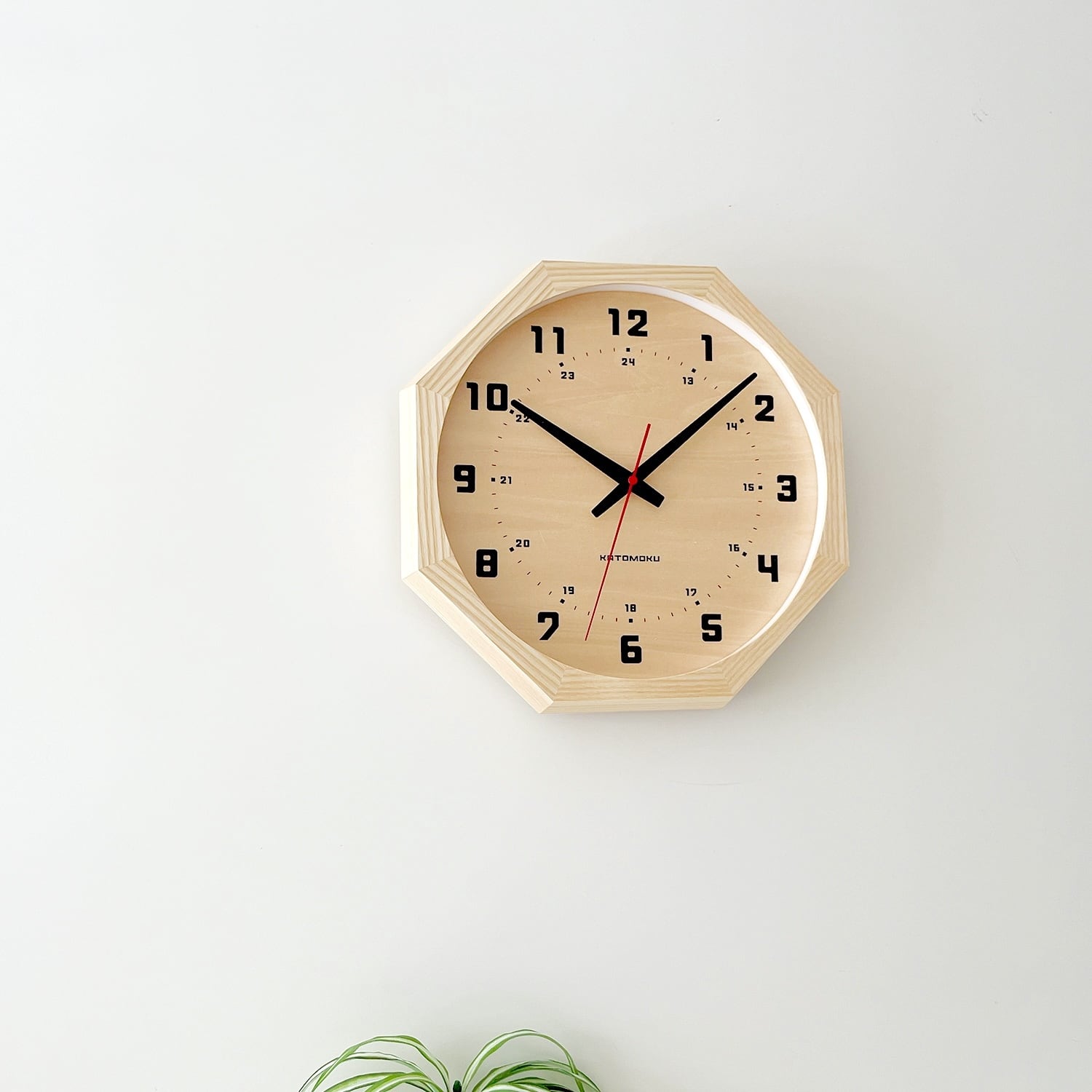 KATOMOKU muku clock 8 八角形 ナチュラル km-81NA8 | 加藤木工株式