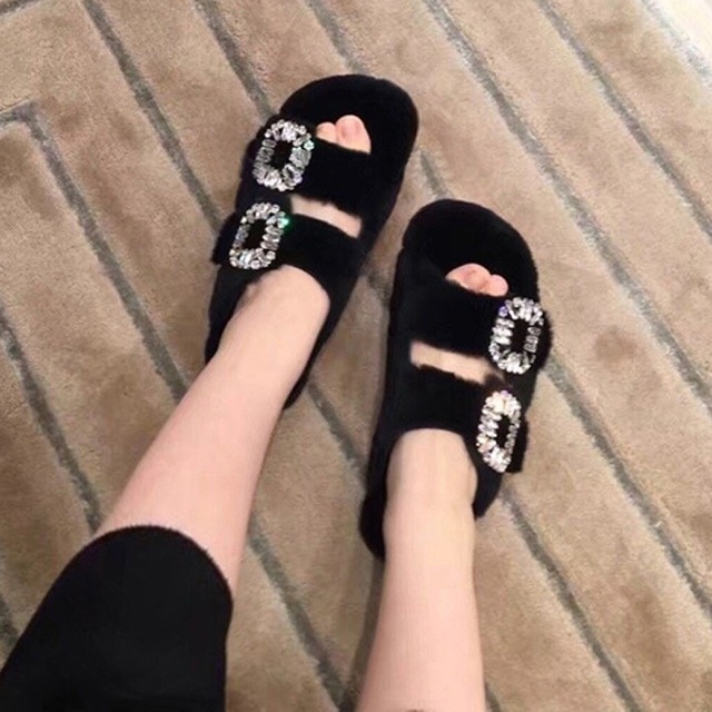 ビジューファーサンダル　　22298