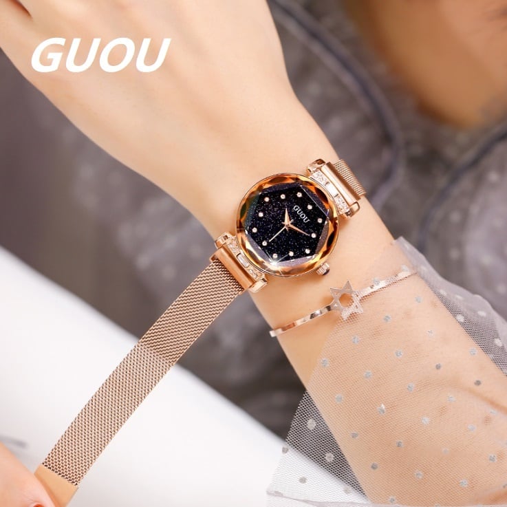 GUOU レディース腕時計 女性用 腕時計 時計 ウォッチ ラインストーン石