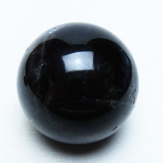 モリオン 丸玉 36mm 黒水晶 スフィア 置物 一点物 141-8064