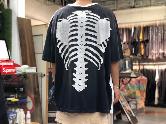 30％OFF KAPITAL  19aw KOUNTRY BONE TEE WHITE BLACK  FREE K1902SC823