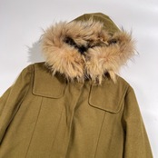 MACPHEE マカフィー カシミヤ混 毛皮 ファーフード付 ウール コート サイズ 38 /カーキ系 トゥモローランド 日本製