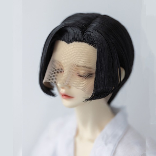 BJDドール用ウィッグ ★ wig ウィッグ スタイルある ブラック ダークブラウン シルバー ダークグレーSDサイズ人形用 kaka