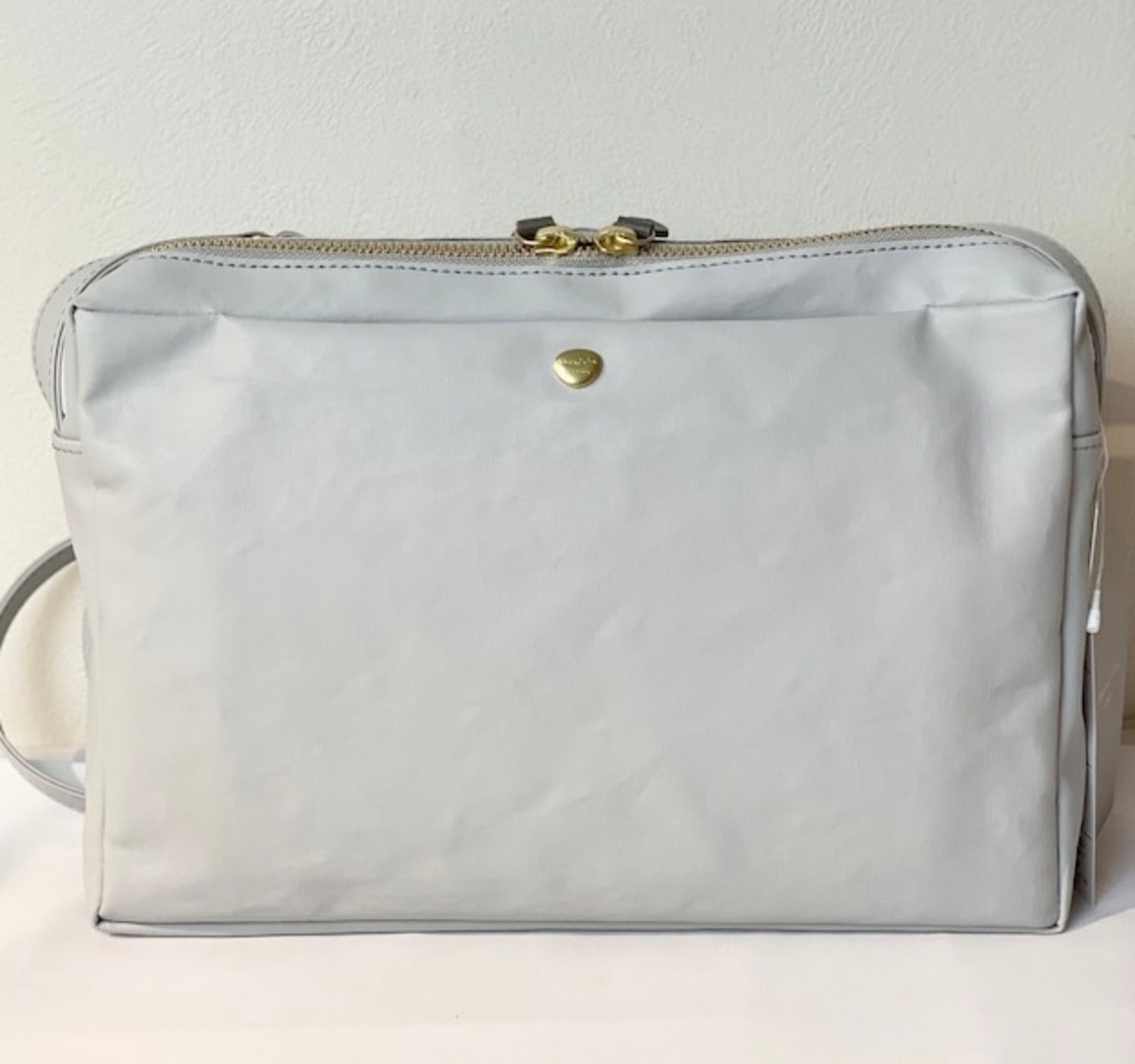 Neutral Gray コットンキャンバスPVC ショルダーバッグ L 