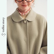 【2color】「冬のひかりを抱いて」ピーターパンカラーロングコート《P0322》