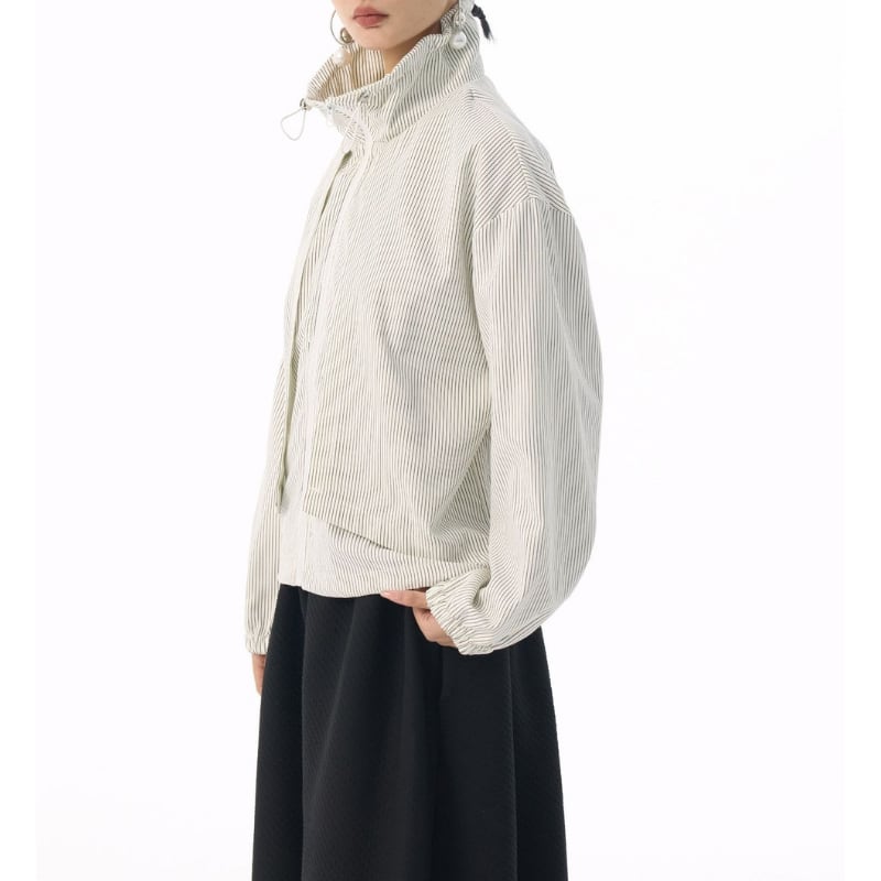 ジップアップ 腰丈 長袖 ブルゾン 2color JK0334