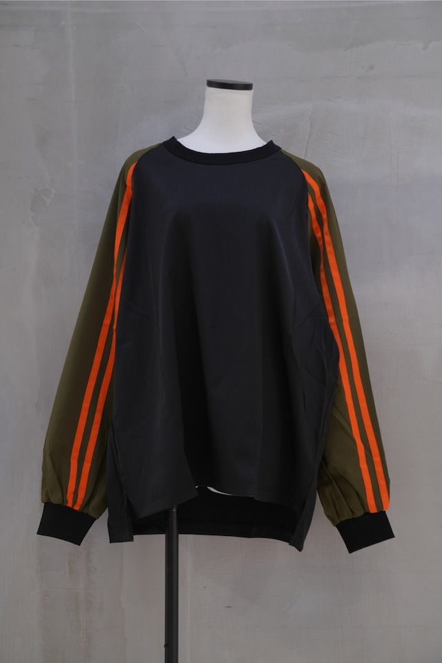 Nora Lily  nylon  line tops  Black×orange