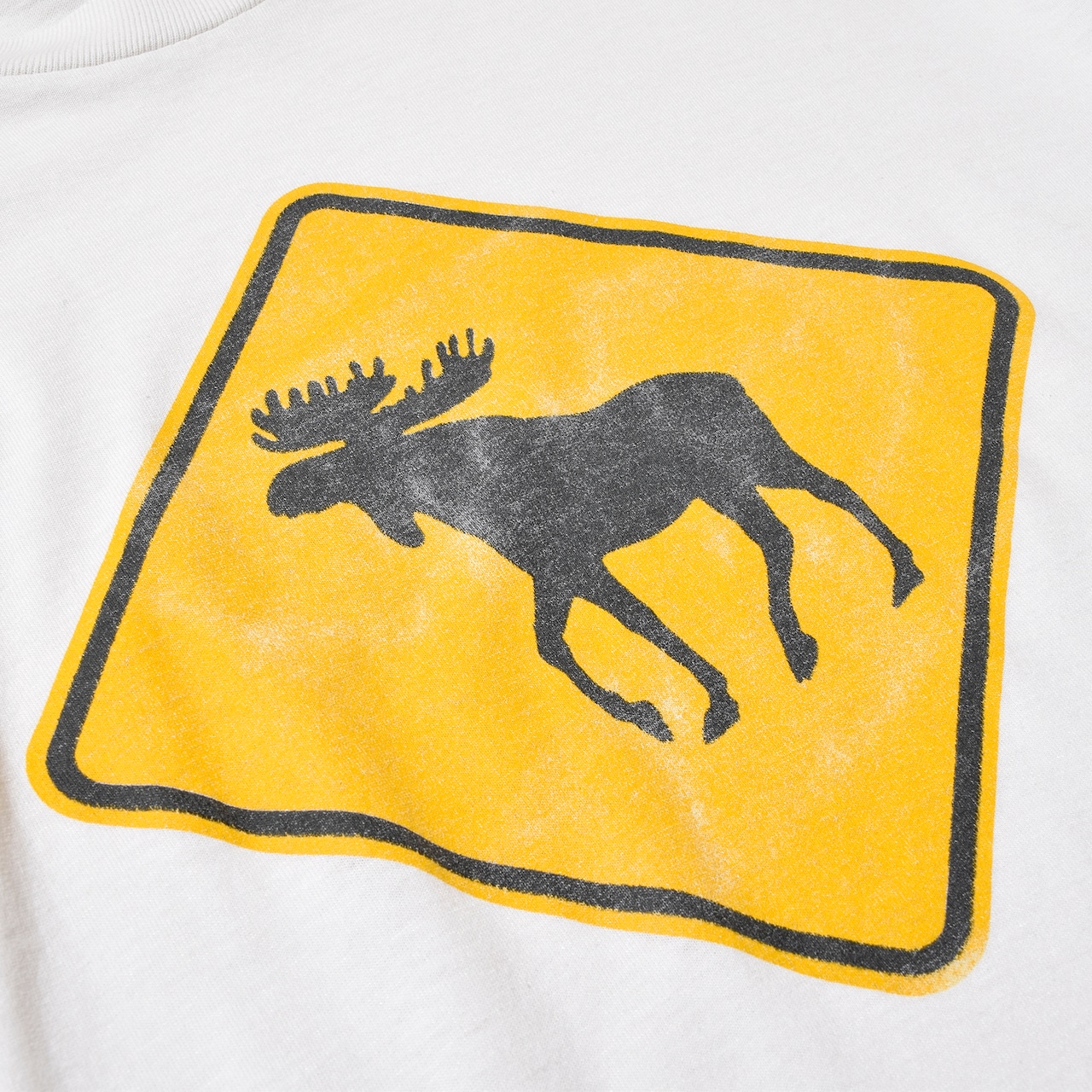 90s BEST ムース サインプリントTシャツ カナダ製 ホワイト