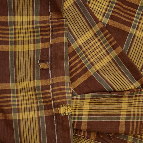 襤褸古布木綿格子模様こたつ布団皮解きジャパンヴィンテージファブリックテキスタイルリメイク素材 | japanese fabric boro vintage cotton checkered pattern futon vintage textile