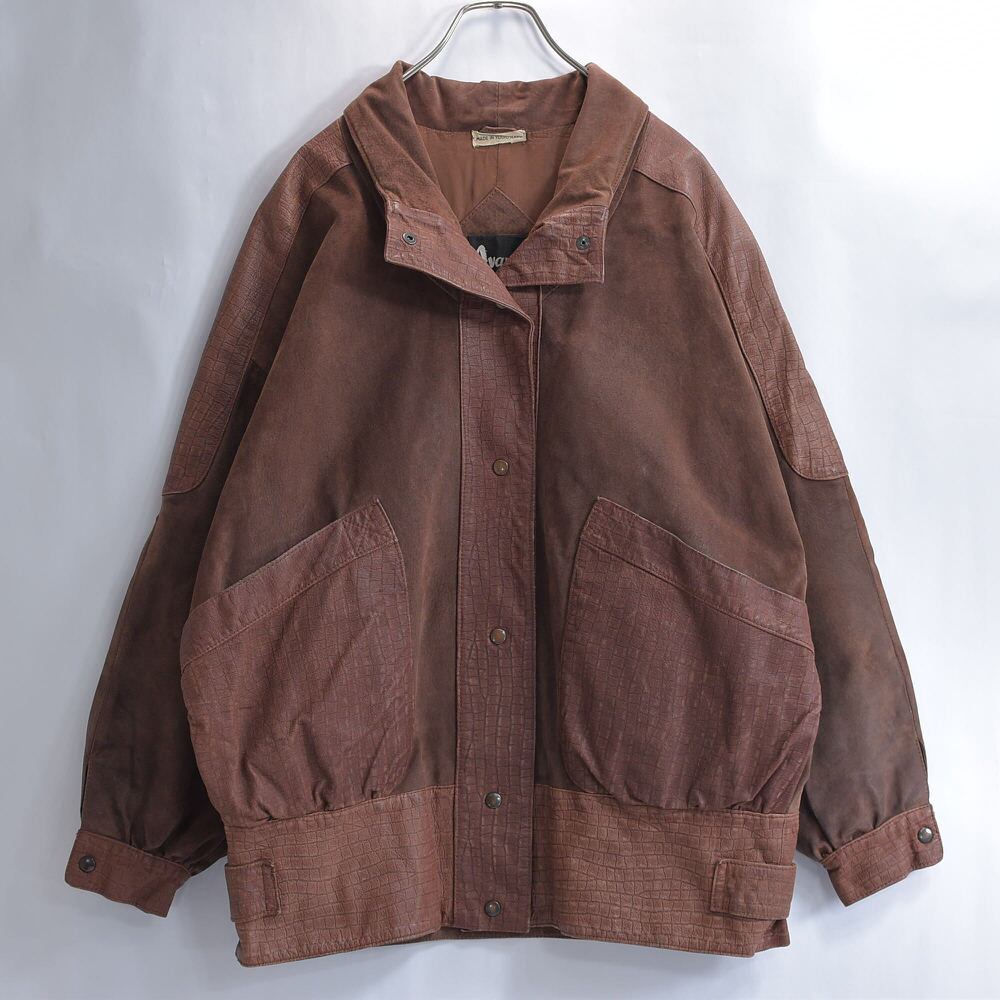 Vintage 短丈　スエード×リアルレザー　切替レザージャケット　ヴィンテージ ユーゴスラビア製 Avanti 変形 切り替えデザイン レザージャケット