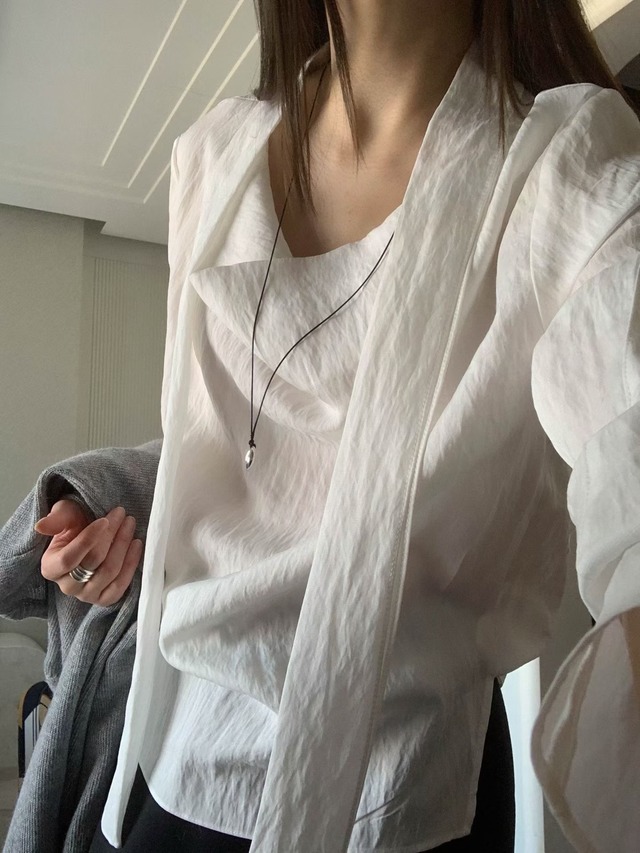 (予約) signature / Kitchen tie blouse 2color