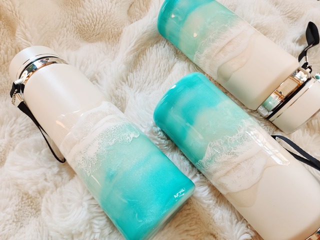 487.オーシャンレジンアート ステンレスボトル800ml