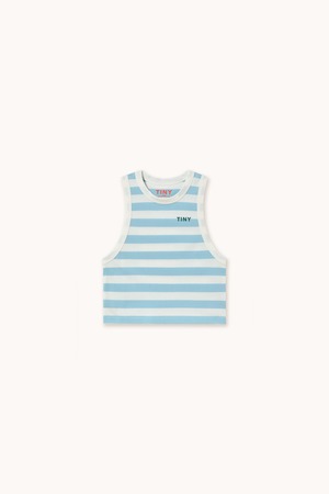 tinycottons/TANK TOP STRIPES-dusty blue/off-white