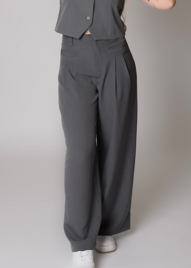 Mavie Front tuck pants - Gray