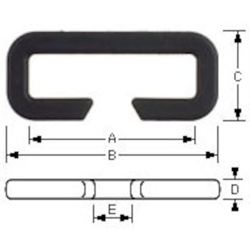 YKK プラスチック　割カン　LW25S　２個入り　黒