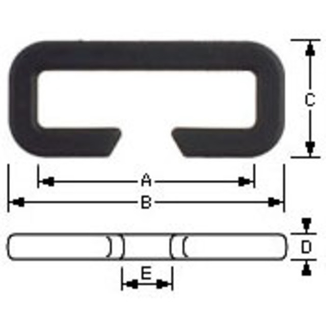 YKK プラスチック　割カン　LW25S　２個入り　黒