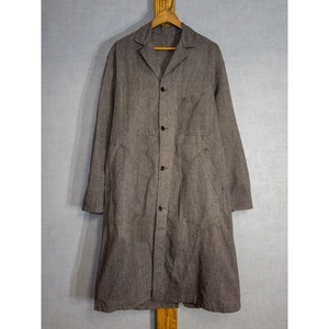 【1940-50s】"French Work" Black Chambray Atelier Coat Size 44, Deadstock!!