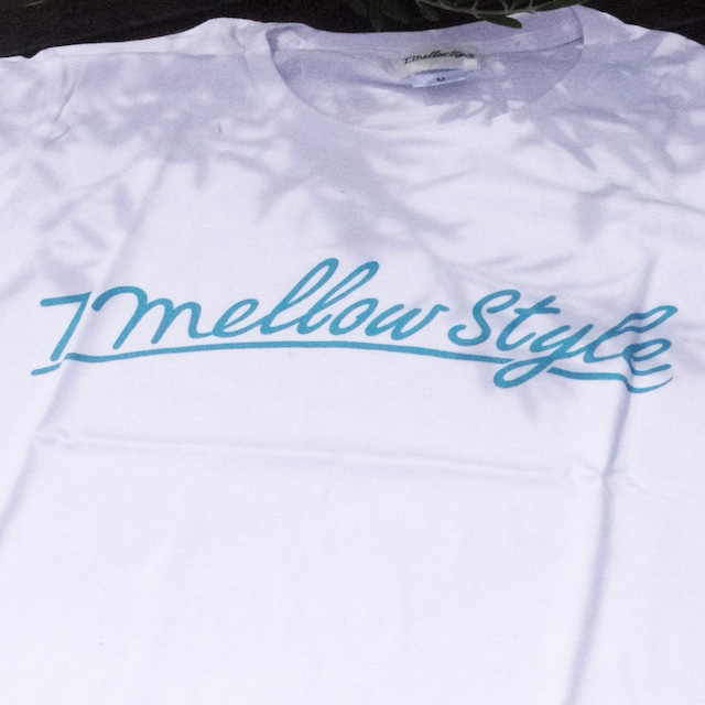 7mellow style メンズ 【T-shirt logo basic】 ロゴTシャツ / ホワイトターコイズ 