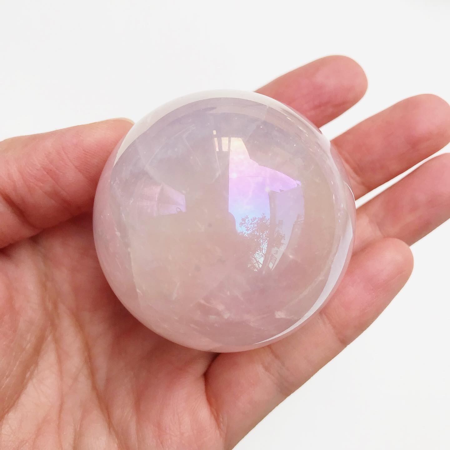 Aura Rose Quartz Sphere 9