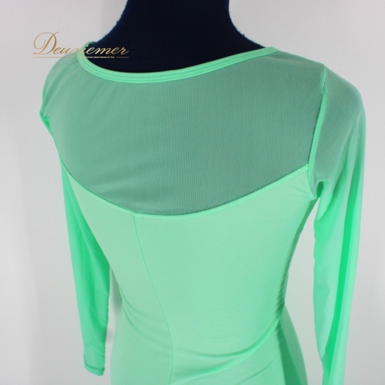 社交ダンス 衣装 スタンダード ドレス ワンピース レッスンウェア パーティ衣装 女性用 レディース オールシーズン ミントグリーン系 緑 無地 シンプル フォーマル おしゃれ 伸縮性 ショートスリーブ ヴィンテージ モダン ダンスウェア